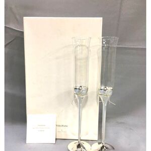 Vera Wang .999 Pure Silverplated Holloware Crystal "Love Knots" Toasting Flutes
